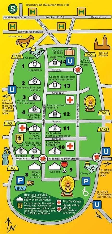 地図のミュンヘンのビール 