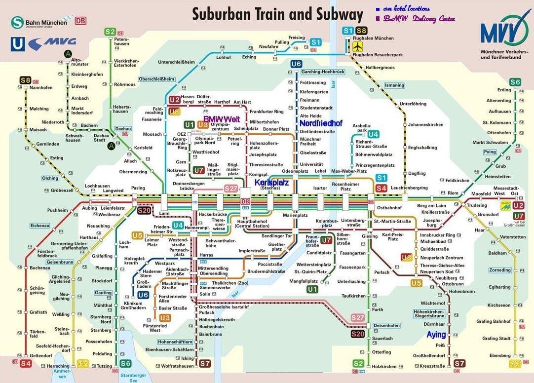 ミュンヘンツの地図