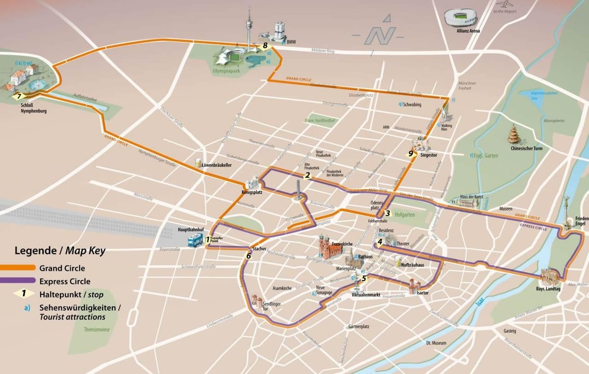 中央バスミュンヘン駅の地図