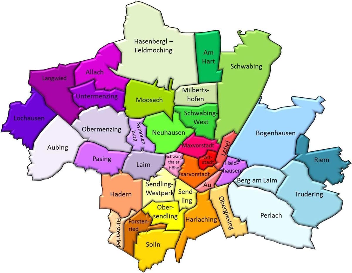 ミュンヘン地区の地図