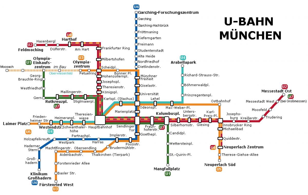 ubahnミュンヘンの地図