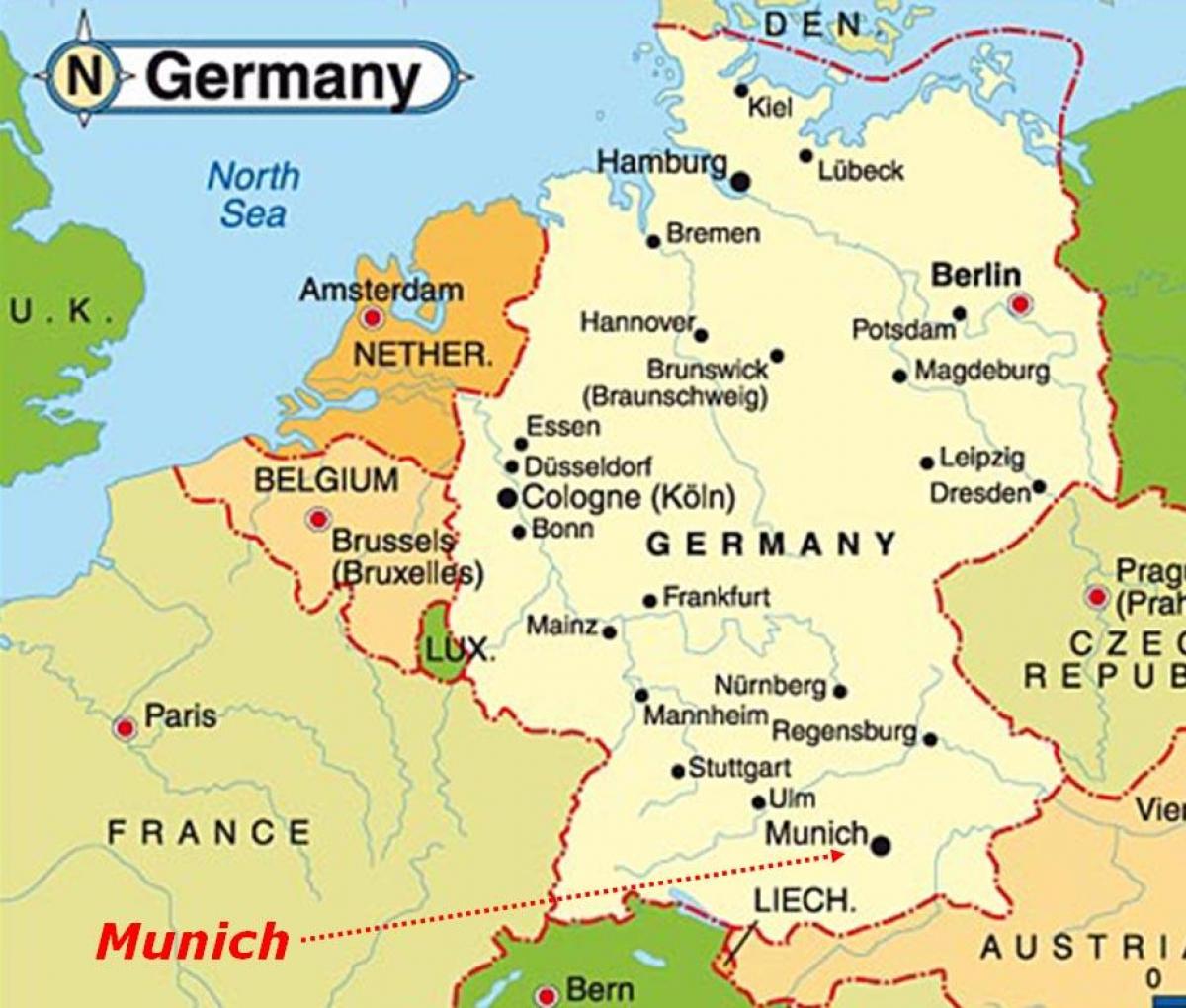 地図のミュンヘン欧州