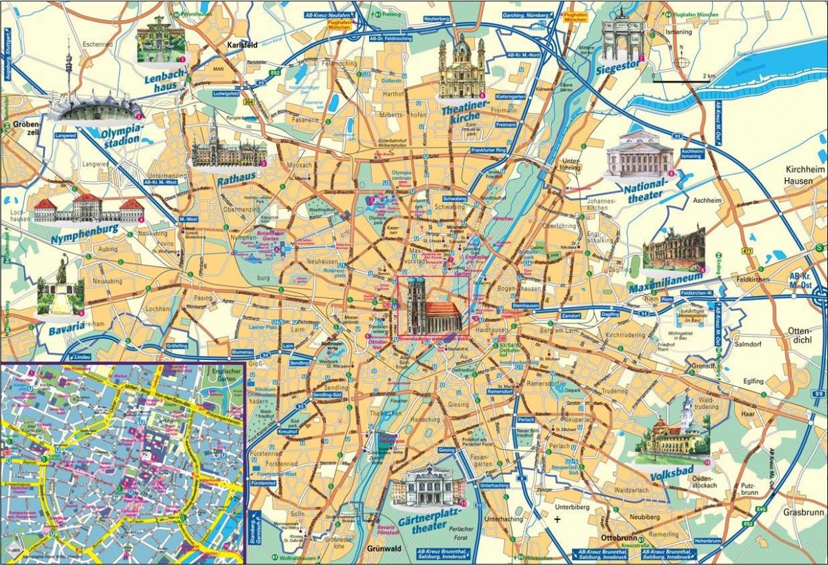 市内地図のミュンヘンドイツ