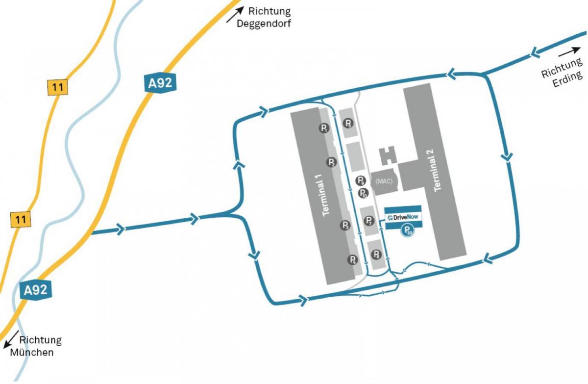 ミュンヘン空港レンタカー地図