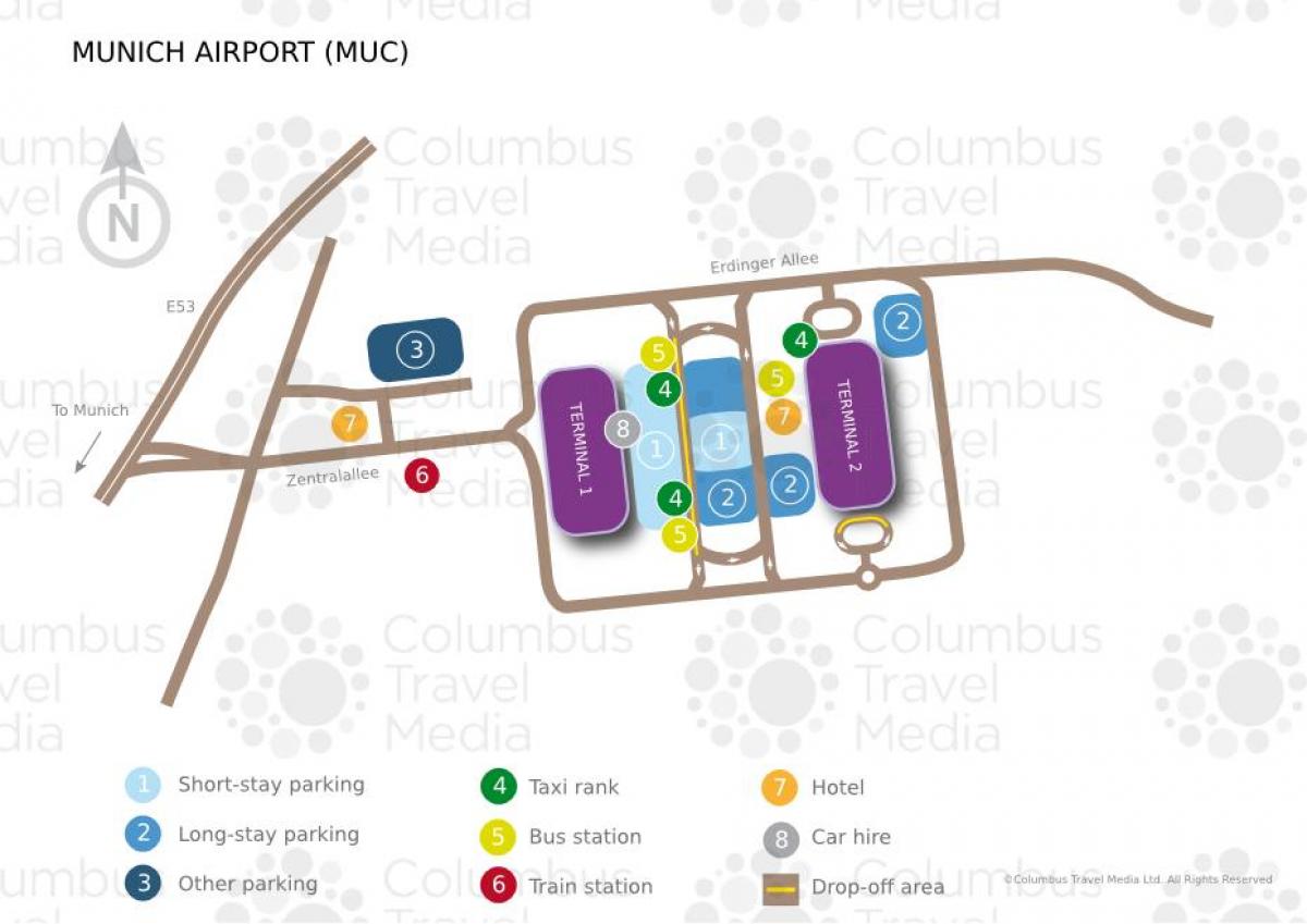 地図のミュンヘン空港駅