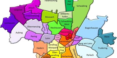 ミュンヘン地図-マップミュンヘン(ローワーバヴァリアのバヴァリアドイツ)