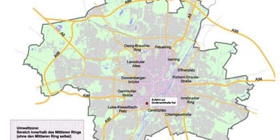 地図のミュンヘンのグリーンゾーン