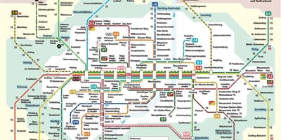 ミュンヘンの鉄道駅の地図