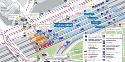 ミュンヘンの鉄道駅ホームの地図