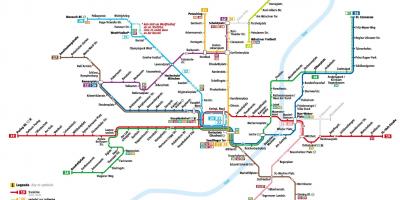 地図のミュンヘンの路面電車